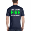 Dark Navy Custom Fire Department T-Shirt – Personalized Text – Gildan DryBlend® 50/50 Short Sleeve - Image 3