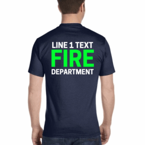 Dark Navy Custom Fire Department T-Shirt – Personalized Text – Gildan DryBlend® 50/50 Short Sleeve