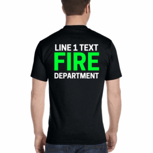 Black Custom Fire Department T-Shirt – Personalized Text – Gildan DryBlend® 50/50 Short Sleeve