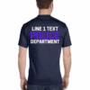 Dark Navy Custom Police Department T-Shirt – Personalized Text – Gildan DryBlend® 50/50 Short Sleeve - Image 2