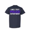 Dark Navy Custom Police Department T-Shirt – Personalized Text – Gildan DryBlend® 50/50 Short Sleeve - Image 3
