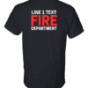 Black Custom Fire Department T-Shirt – Personalized Text – Gildan DryBlend® 50/50 Short Sleeve - Image 2